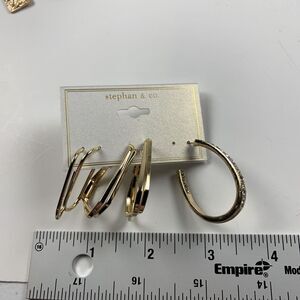 Stephan & Co Women's Cubic Zirconia Square & Oval Shape Hoop Earrings Set - Lot